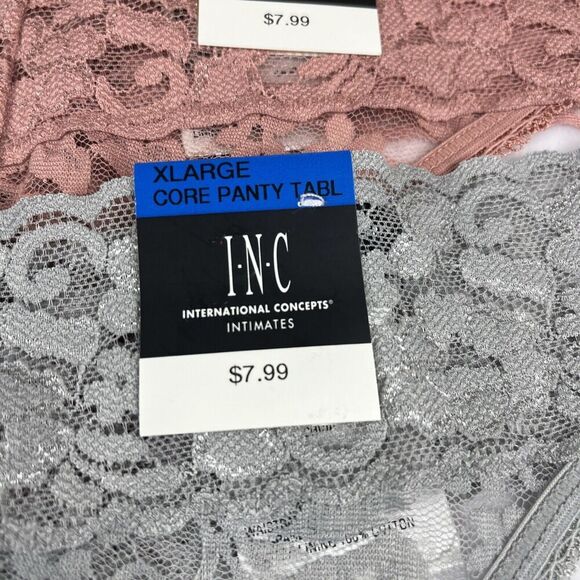 INC International Concepts Lot of 3 Lace Thong Panties Underwear Size XL NWT - Picture 3 of 6
